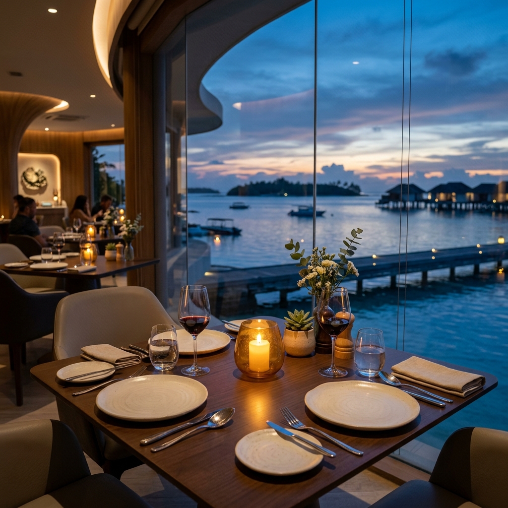 L'Horizon Intimate Fine Dining Setup at Sunset
